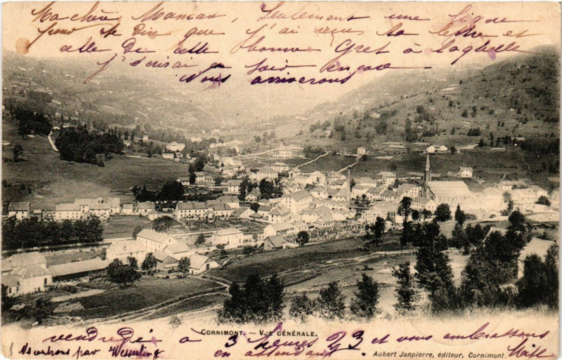 Carte postale ancienne Cornimont - Vue générale à Cornimont