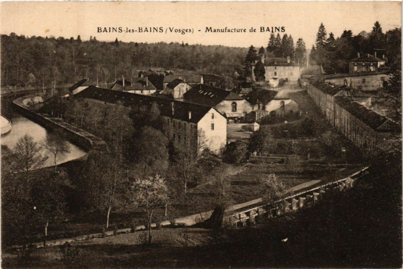 Carte postale ancienne Bains-les-Bains - Manufacture de Bains