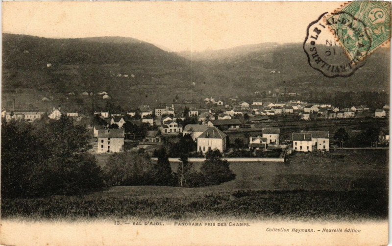 Carte postale ancienne Val-d'Ajol - Panorama pris des Champs