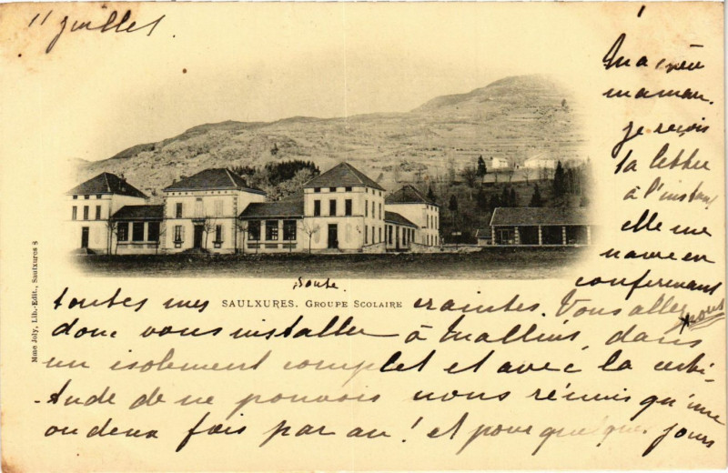 Carte postale ancienne Saulxures - Groupe Scolaire