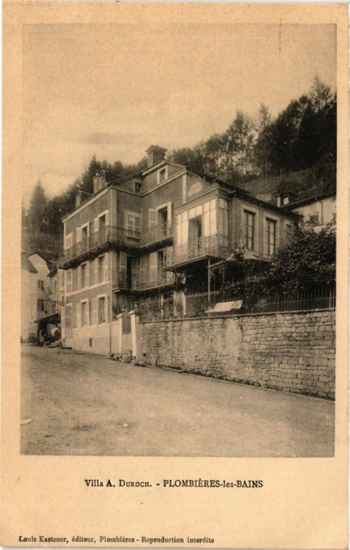 Carte postale ancienne Plombieres-les-Bains - Villa a Duroch à Plombières-les-Bains