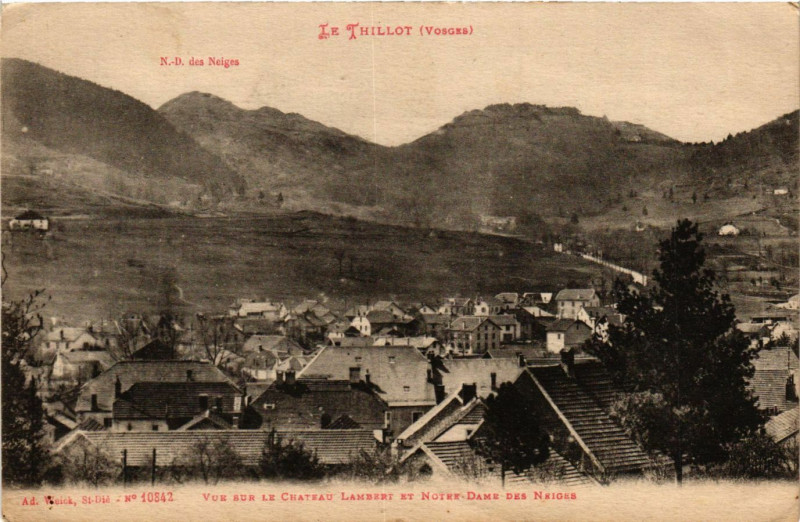 Carte postale ancienne Le Thillot - Vue sur le Chateau au Thillot