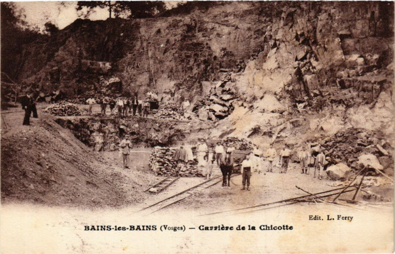 Carte postale ancienne Bains-les-Bains - Carriere de la Chicotte