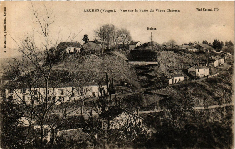 Carte postale ancienne Arches - Vue sur la Butte à Arches