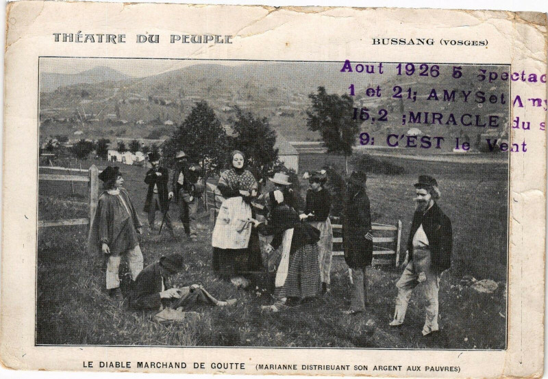 Carte postale ancienne Bussang Théatre du Peuple-Le Diable Marchand de Guotte à Bussang