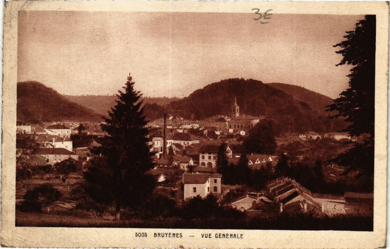 Carte postale ancienne Bruyeres-Vue générale à Bruyères