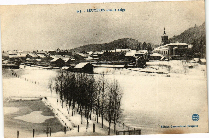 Carte postale ancienne Bruyeres sous la neige à Bruyères
