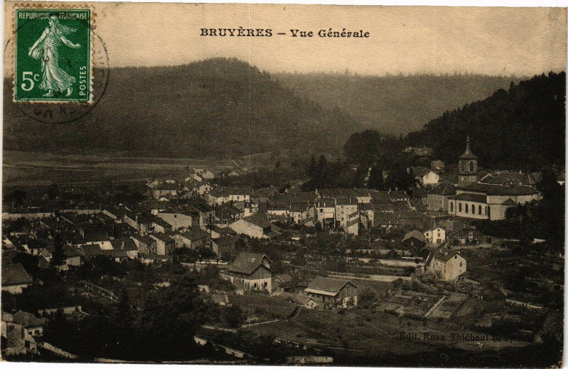 Carte postale ancienne Bruyeres-Vue générale à Bruyères