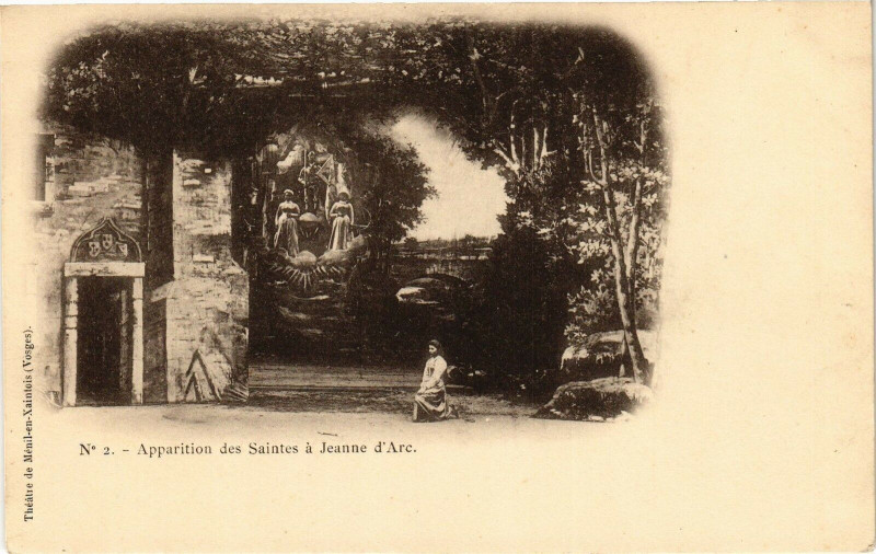 Carte postale ancienne Apparition des Stes a Jeanne d'Arc