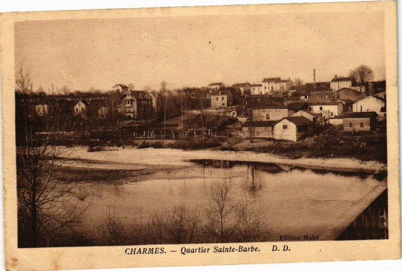 Carte postale ancienne Charmes - Quartier Sainte-Barbe à Charmes