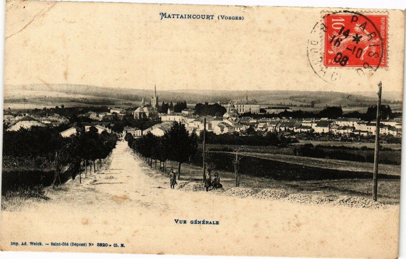 Carte postale ancienne Mattaincourt - Vue Générale à Mattaincourt