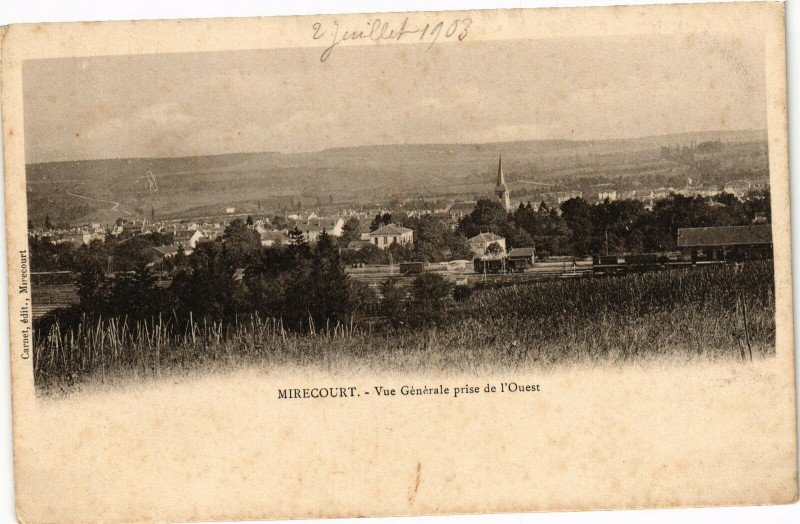 Carte postale ancienne Mirecourt - Vu Générale prise de l'Ouest à Mirecourt