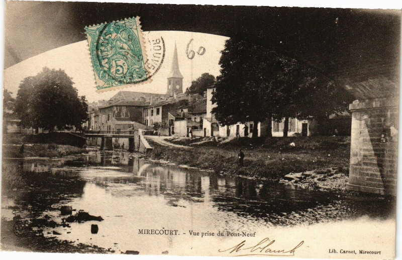 Carte postale ancienne Mirecourt - Vue prise du Pont-Neuf à Mirecourt