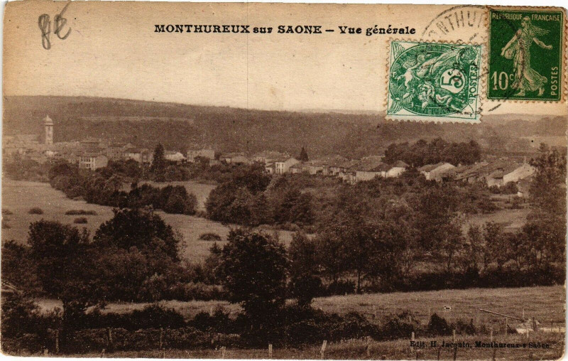 Carte postale ancienne Monthureux-sur-Saone - Vue générale à Monthureux-sur-Saône