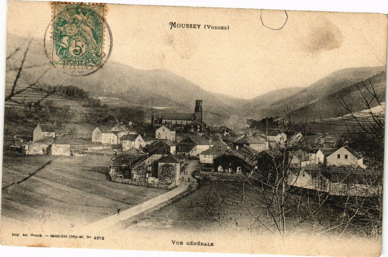 Carte postale ancienne Moussey - Vue générale à Moussey