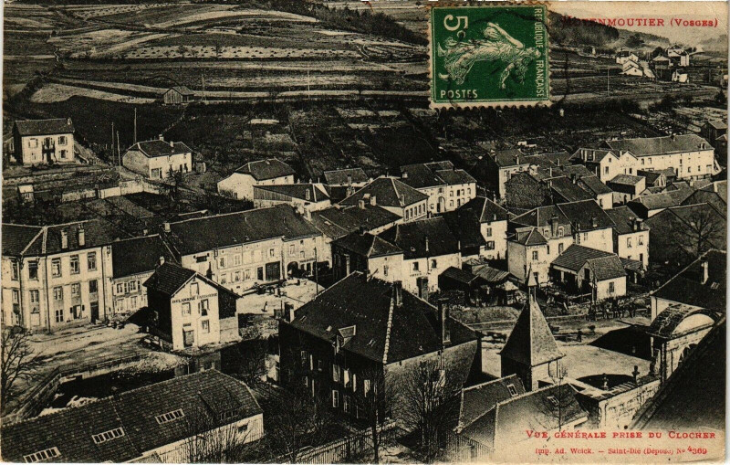 Carte postale ancienne Moyenmoutier - Vue générale prise du Clocher à Moyenmoutier
