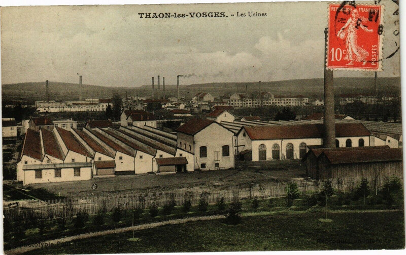 Carte postale ancienne Thaon-les-Vosges - Les Usines