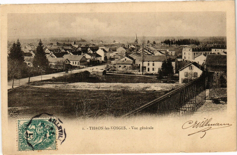 Carte postale ancienne Thaon-les-Vosges - Vue générale
