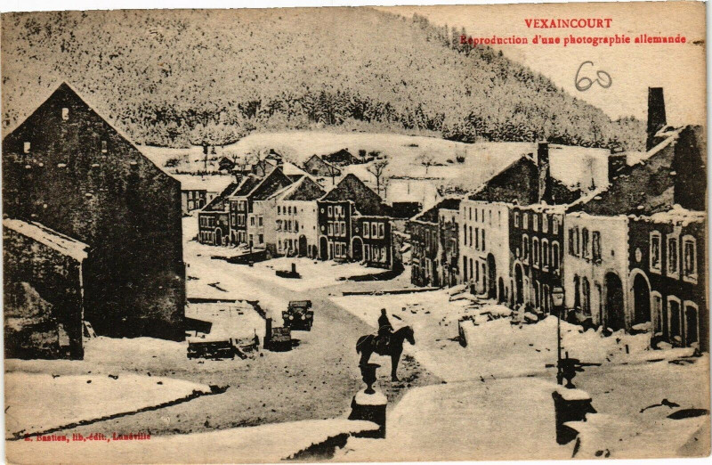 Carte postale ancienne Vexaincourt - Réproduction d'une photographie allemande à Vexaincourt