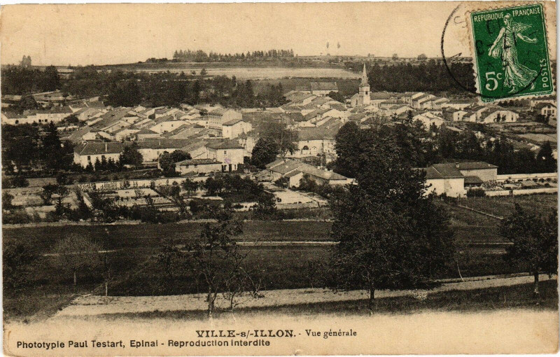 Carte postale ancienne Ville-sur-Illon - Vue générale à Ville-sur-Illon