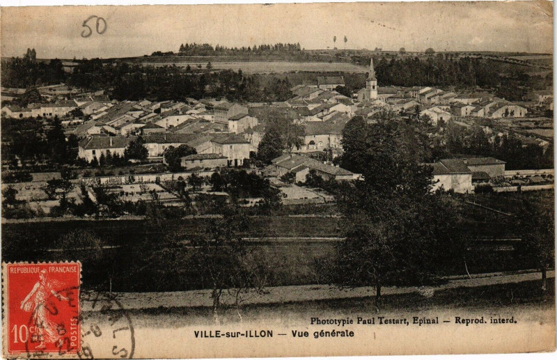 Carte postale ancienne Ville-sur-Illon - Vue générale à Ville-sur-Illon