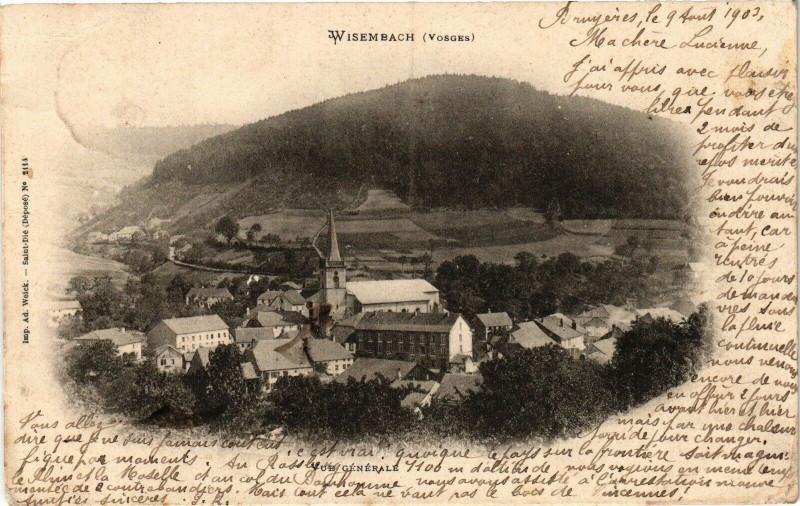 Carte postale ancienne Wisembach Vue générale à Wisembach