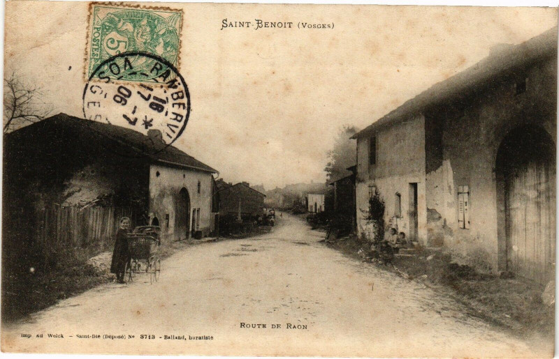 Carte postale ancienne Saint-Benoit-Route de Raon