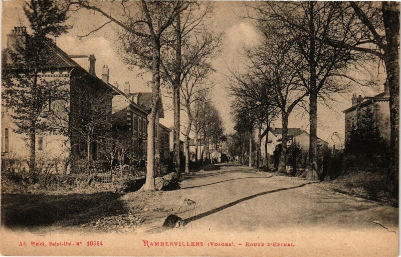 Carte postale ancienne Route d'Epinal à Rambervillers