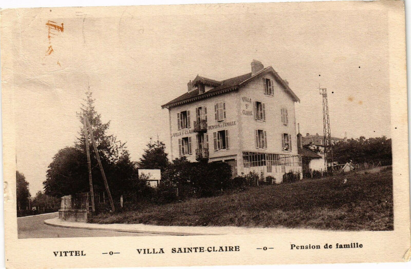 Carte postale ancienne Vittel-Villa Sainte-Claire-Pension de famille à Vittel