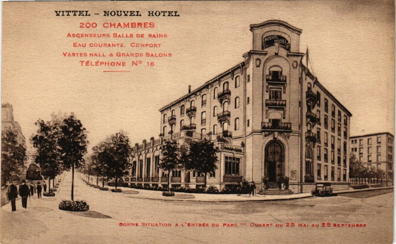 Carte postale ancienne Vittel-Nouvel Hotel à Vittel