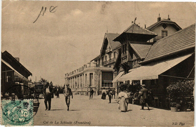 Carte postale ancienne Col de La Schlucht - Frontiere