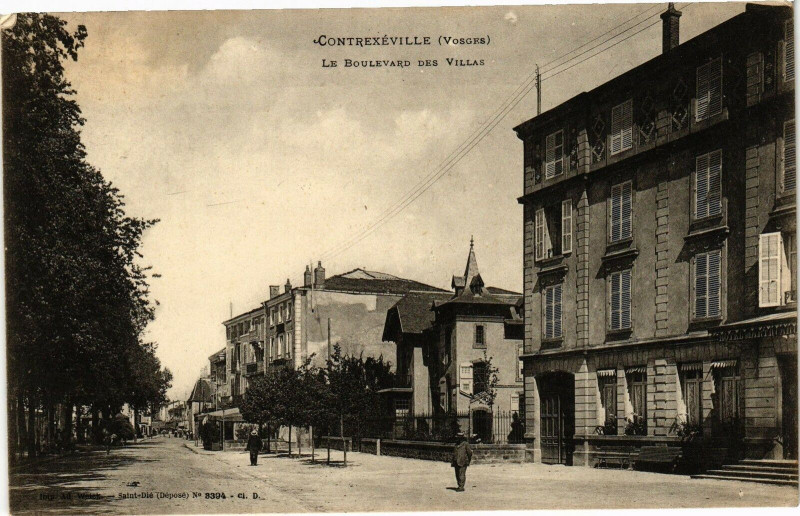 Carte postale ancienne Contrexeville Le Boulevard des Villas à Contrexéville