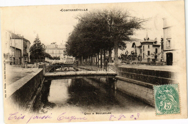 Carte postale ancienne Contrexeville - Quai a Boulevard à Contrexéville