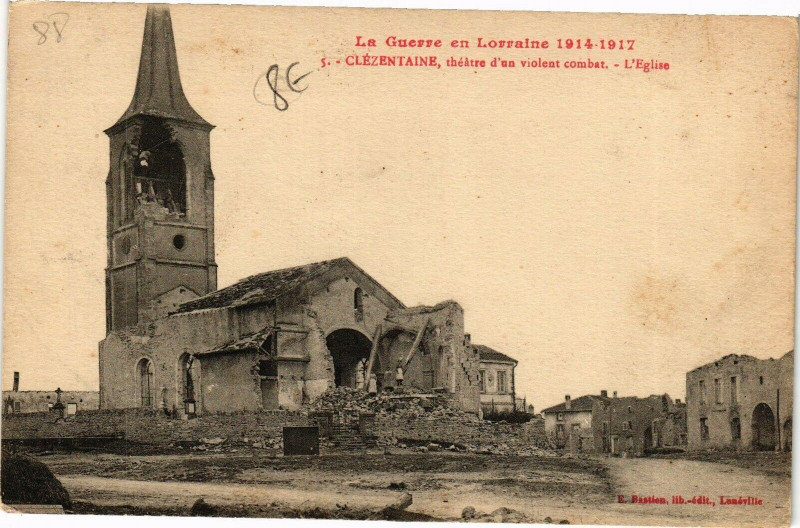 Carte postale ancienne La Guerre En Lorraine 1914-1912 Clézentaine théatre d'un violent à Clézentaine