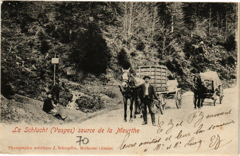 Carte postale ancienne La Schlucht source de la Meurthe