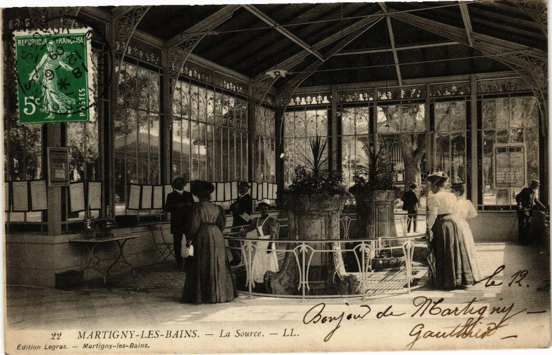 Carte postale ancienne Martigny-les-Bains - La Source à Martigny-les-Bains