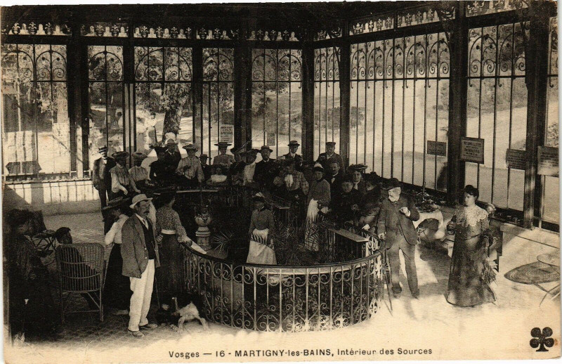 Carte postale ancienne Martigny-les-Bains intérieur des Sources à Martigny-les-Bains
