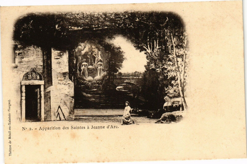 Carte postale ancienne Apparition des Stes a Jeanne d'Arc
