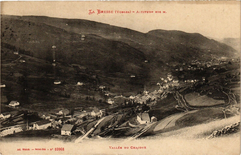 Carte postale ancienne La Bresse - Attitude 626 m Vallée du Chajoux à La Bresse