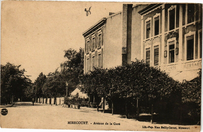 Carte postale ancienne Mirecourt - Avenue de la Gare à Mirecourt