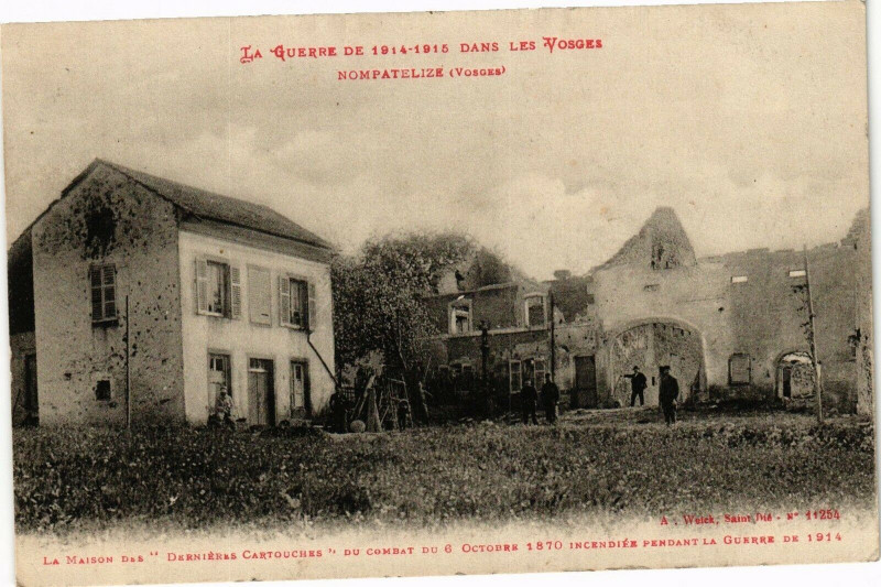 Carte postale ancienne La Guerre de 1914-1915 Dans le Vosges Nompatelize à Nompatelize