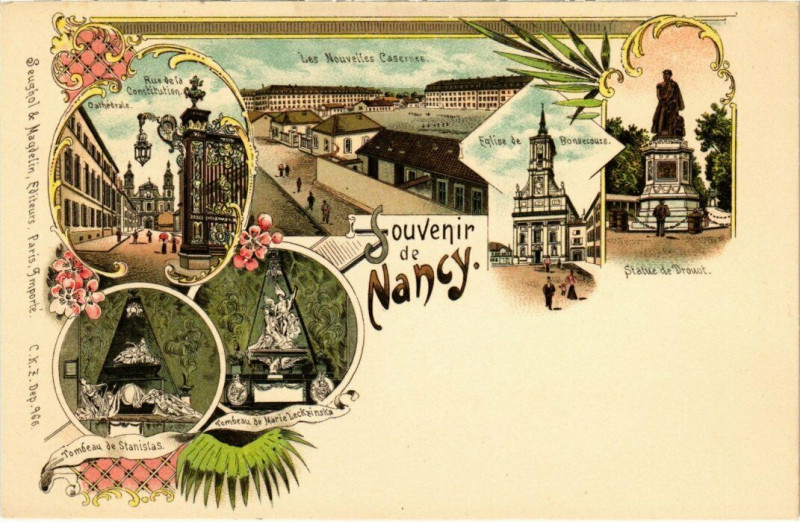 Carte postale ancienne Litho Nancy - Souvenir à Nancy