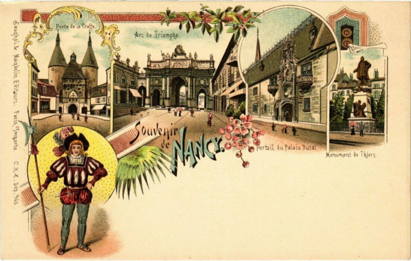 Carte postale ancienne Litho Nancy - Souvenir à Nancy