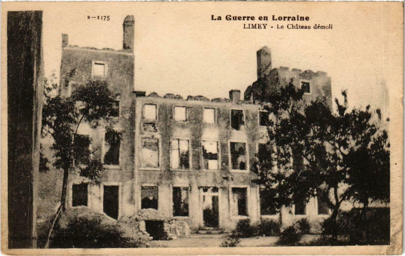 Carte postale ancienne Militaire Limey - Le Chateau démoli