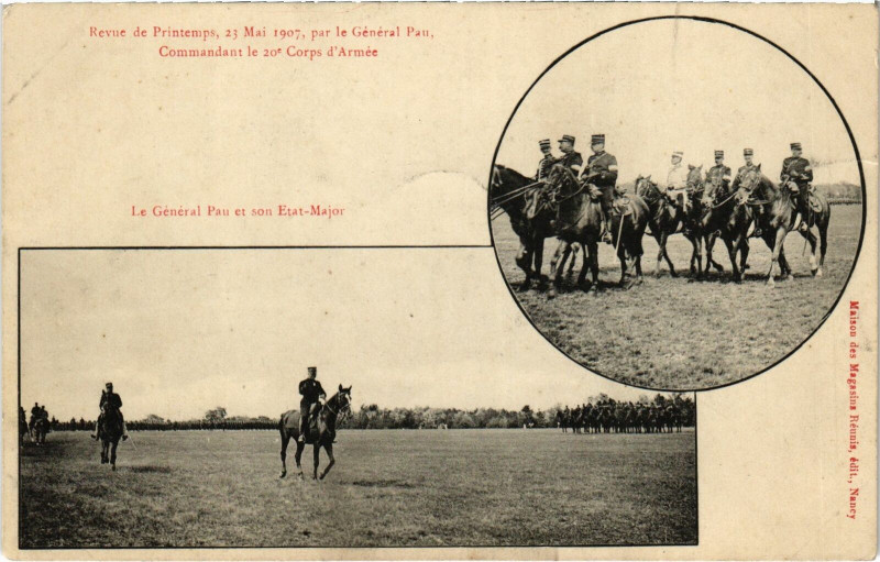 Carte postale ancienne Militaire Nancy - Revue de Printemps, 23 Mai 1907 à Nancy