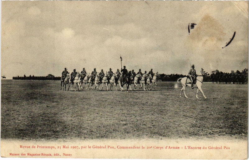 Carte postale ancienne Militaire Nancy - Revue de Printemps, 23 Mai 1907 à Nancy