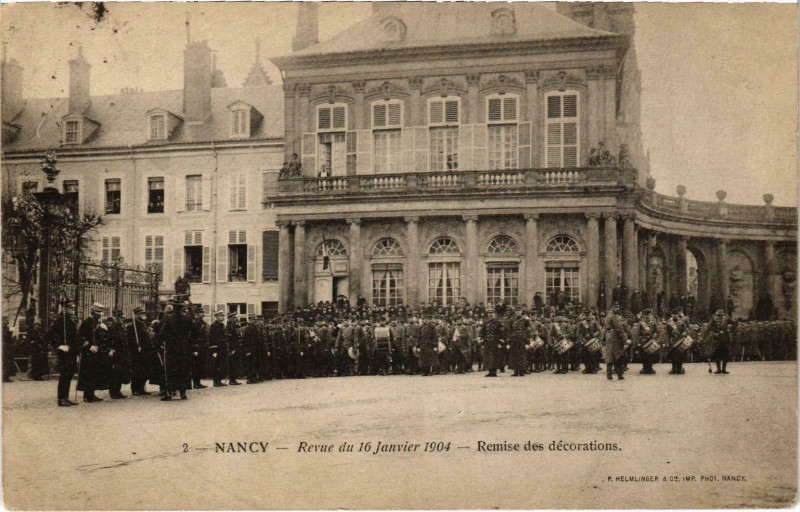 Carte postale ancienne Militaire Nancy - Revue du 16 Janvier 1904 à Nancy