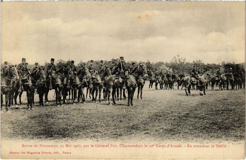 Carte postale ancienne Militaire Nancy - Revue de Printemps, 23 Mai 1907 à Nancy