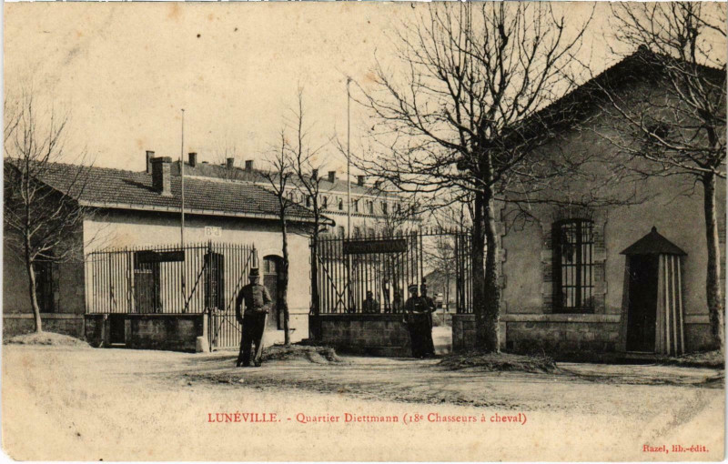 Carte postale ancienne Militaire Lunéville - Quartier Diettmann à Lunéville
