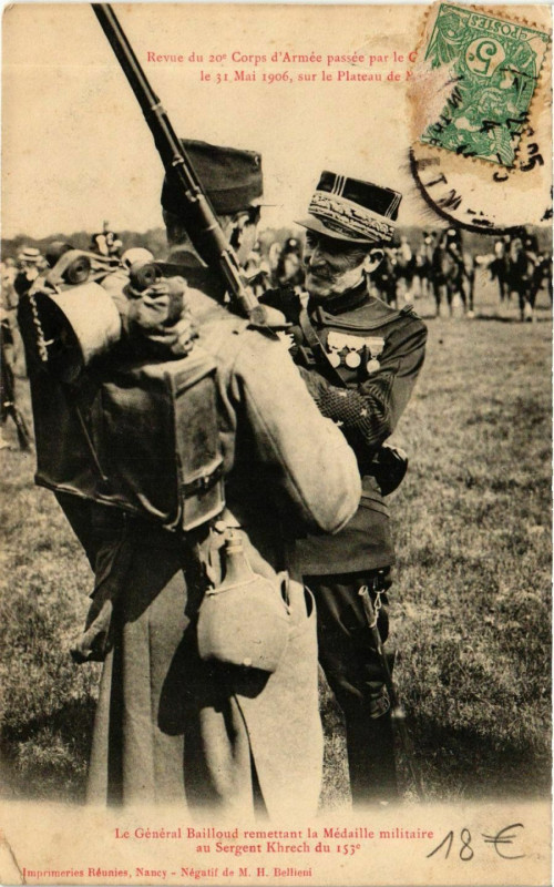 Carte postale ancienne Revue du 20e Corps d'Armée Médaille militaire
